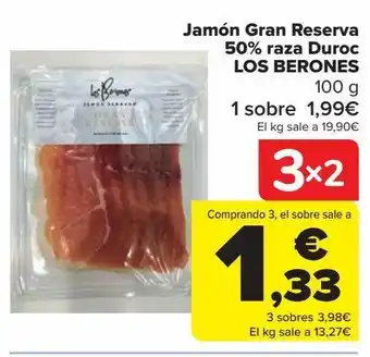 Carrefour Jamón gran reserva 50% raza duroc los berones oferta