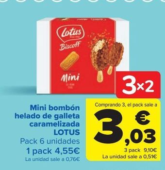 Carrefour Mini bombón helado de galleta caramelizada lotus oferta