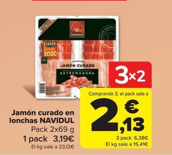 Carrefour Jamón curado en lonchas navidul oferta
