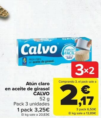 Carrefour Atún claro en aceite de girasol calvo oferta