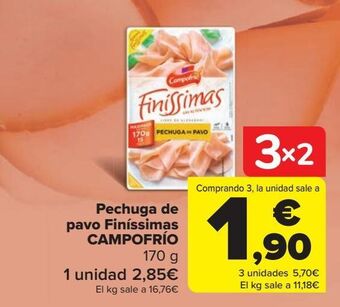 Carrefour Pechuga de pavo finíssimas campofrío oferta