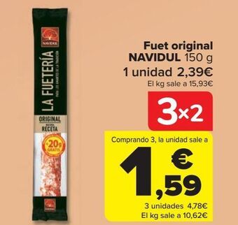 Carrefour Fuet original navidul oferta