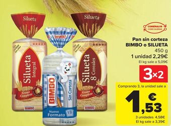 Carrefour Pan sin corteza bimbo o silueta oferta