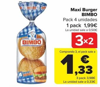 Carrefour Maxi burger bimbo oferta