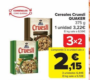 Carrefour Cereales cruesli quaker oferta