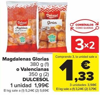 Carrefour Magdalenas glorias o valencianas dulcesol oferta