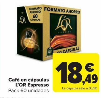 Carrefour Café en cápsulas l'or espresso oferta