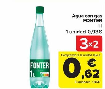 Carrefour Agua con gas fonter oferta