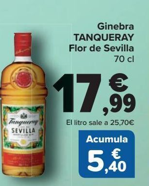 Carrefour Ginebra tanqueray flor de sevilla oferta