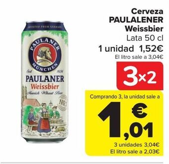 Carrefour Cerveza paulaner weissbier oferta