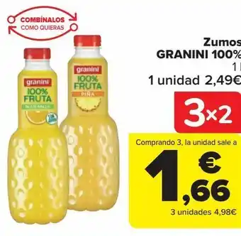 Carrefour Zumos granini 100% oferta
