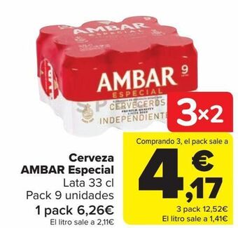 Carrefour Cerveza ambar especial oferta
