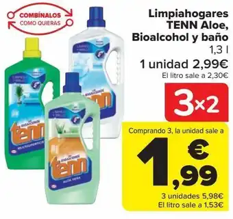 Carrefour Limpiahogares tenn aloe, biaolcohol y baño oferta