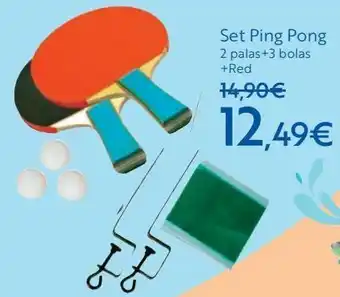 Carrefour Set ping pong 2 palas + 3 bolsas + red oferta