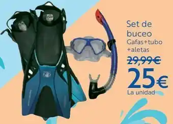 Carrefour Set de buceo gafas + tubo + aletas oferta