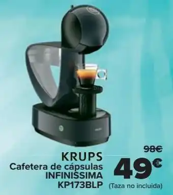 Carrefour Krups cafetera de cápsulas infinissima kp173blp oferta