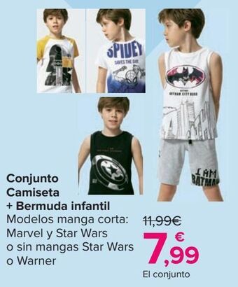 Carrefour Conjunto camiseta + bermuda infantil oferta