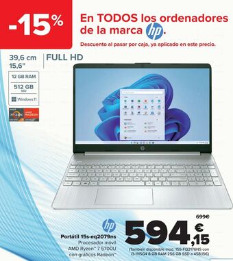Carrefour Portátil 15s-eq2079ns oferta