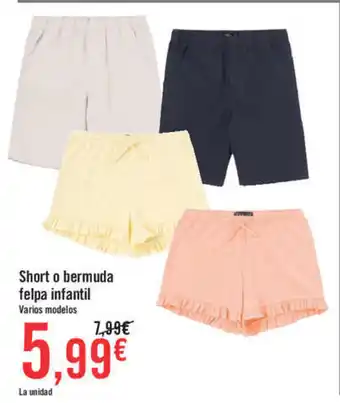 Carrefour Short o bermuda felpa infantil oferta