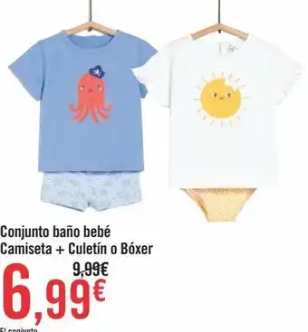 Carrefour Conjunto baño bebé: camiseta + culetín o bóxer oferta