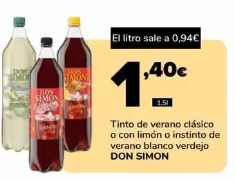 Supeco Tinto de verano clásico o con limón o tinto de verano blanco verdejo don simon oferta