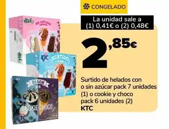 Supeco Surtido de helados con o sin azúcar ktc oferta