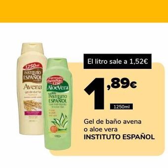 Supeco Gel de baño avena o aloe vera instituto español oferta