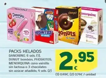 HiperDino Pack helados oferta