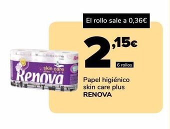 Supeco Papel higiénico skin care plus renova oferta