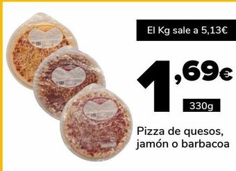 Supeco Pizza de quesos, jamón o barbacoa oferta