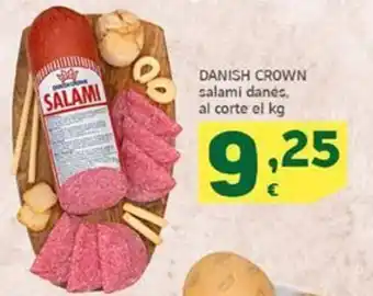 HiperDino Danish crown salami danés, el corte el kg oferta