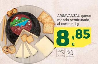 HiperDino Argavanzal queso mezcla semicurado, al corte el kg oferta