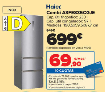 Carrefour Haier Combi A3FE835CGJE oferta
