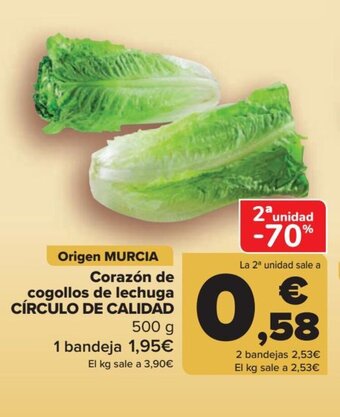 Carrefour Corazón de cogollos de lechuga círculo de calidad oferta