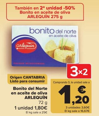 Carrefour Bonito del norte en aceite de oliva arlequín oferta