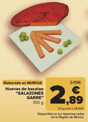 Carrefour Huevas de bacalao ''salazones garre'' oferta