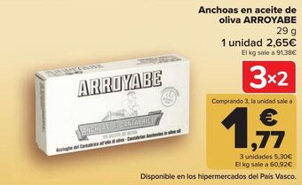 Carrefour Anchoas en aceite de oliva arroyabe oferta