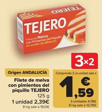 Carrefour Filete de melva con pimientos del piquillo tejero oferta