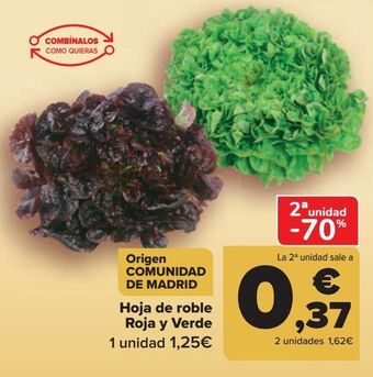 Carrefour Hoja de roble roja y verde oferta