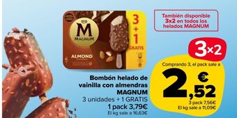 Carrefour Market Bombón helado de vainilla con almendras magnum oferta