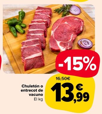 Carrefour Market Chuletón o entrecot de vacuno el kg oferta