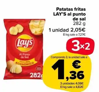 Carrefour Market Patatas fritas lay's al punto de sal 282 g oferta