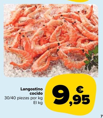 Carrefour Market Langostino cocido 30/40 piezas por kg el kg oferta