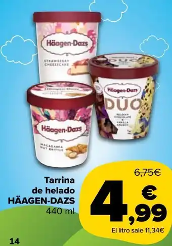 Tarrina de helado häagen-dazs 440 ml