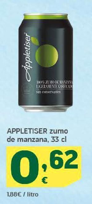 HiperDino Appletiser zumo de manzana, 33 cl oferta