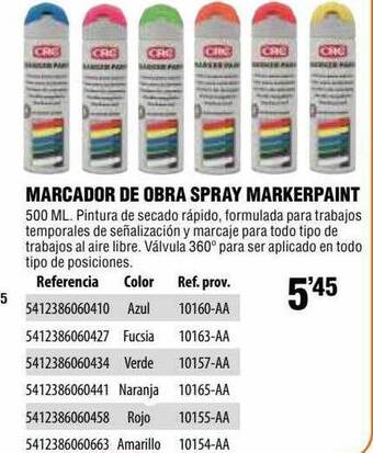 Optimus Marcador De Obra Spray Markerpaint oferta