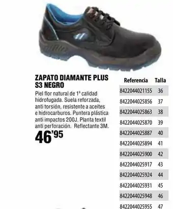 Optimus Zapato Diamante Plus S3 Negro oferta