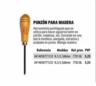 Optimus Punzón Para Madera oferta