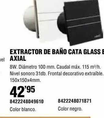 Optimus Extractor De Baño Cata Glass Axial E-100 oferta