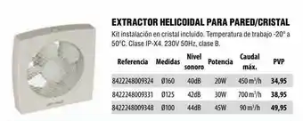 Optimus Extractor Helicoidal Para Pared Cristal oferta